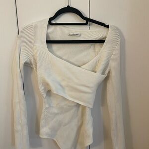 White sweater bodysuit